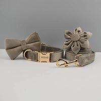 Personalized Light Grey Velvet Classic Set