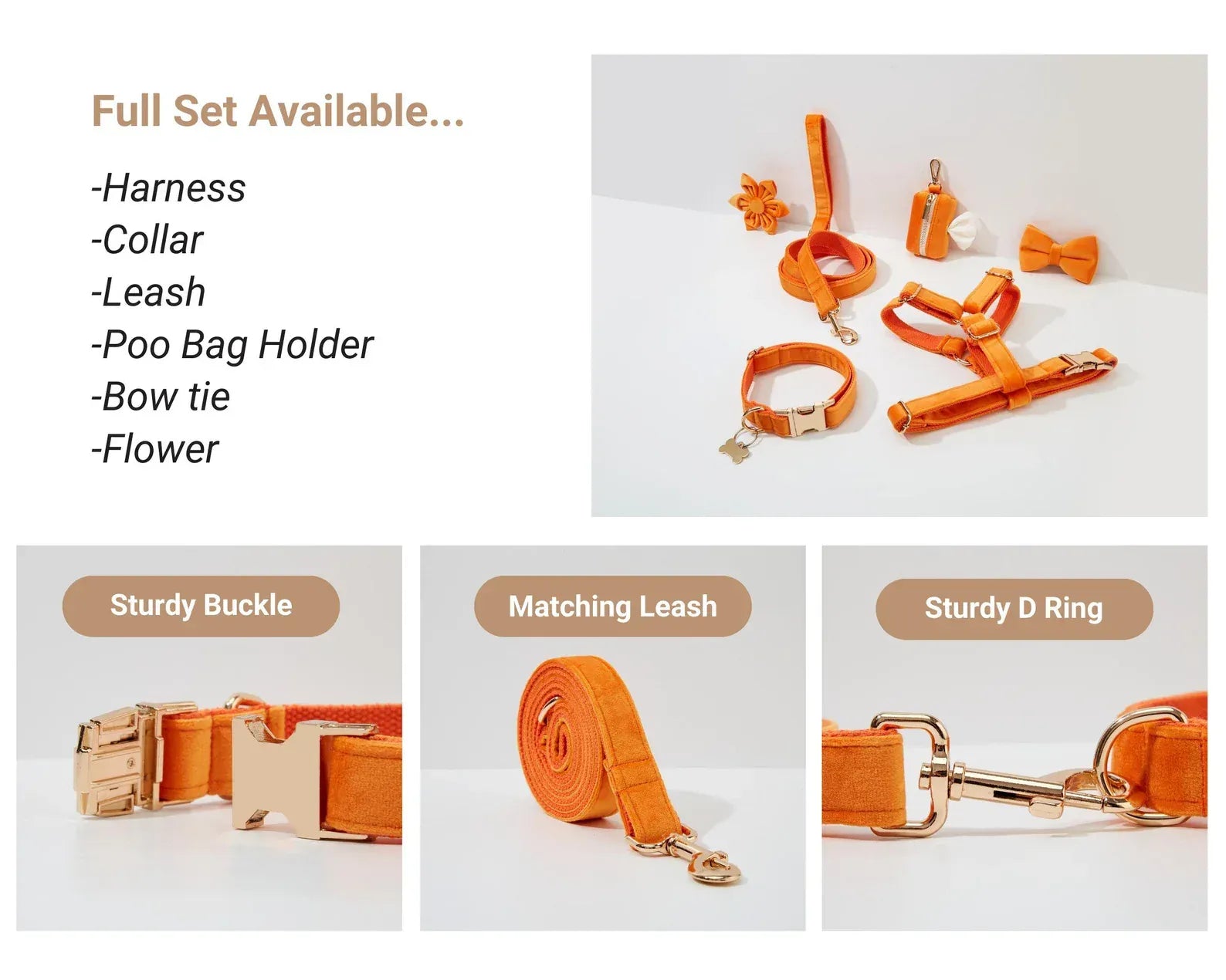 Personalized Orange Velvet Classic Set