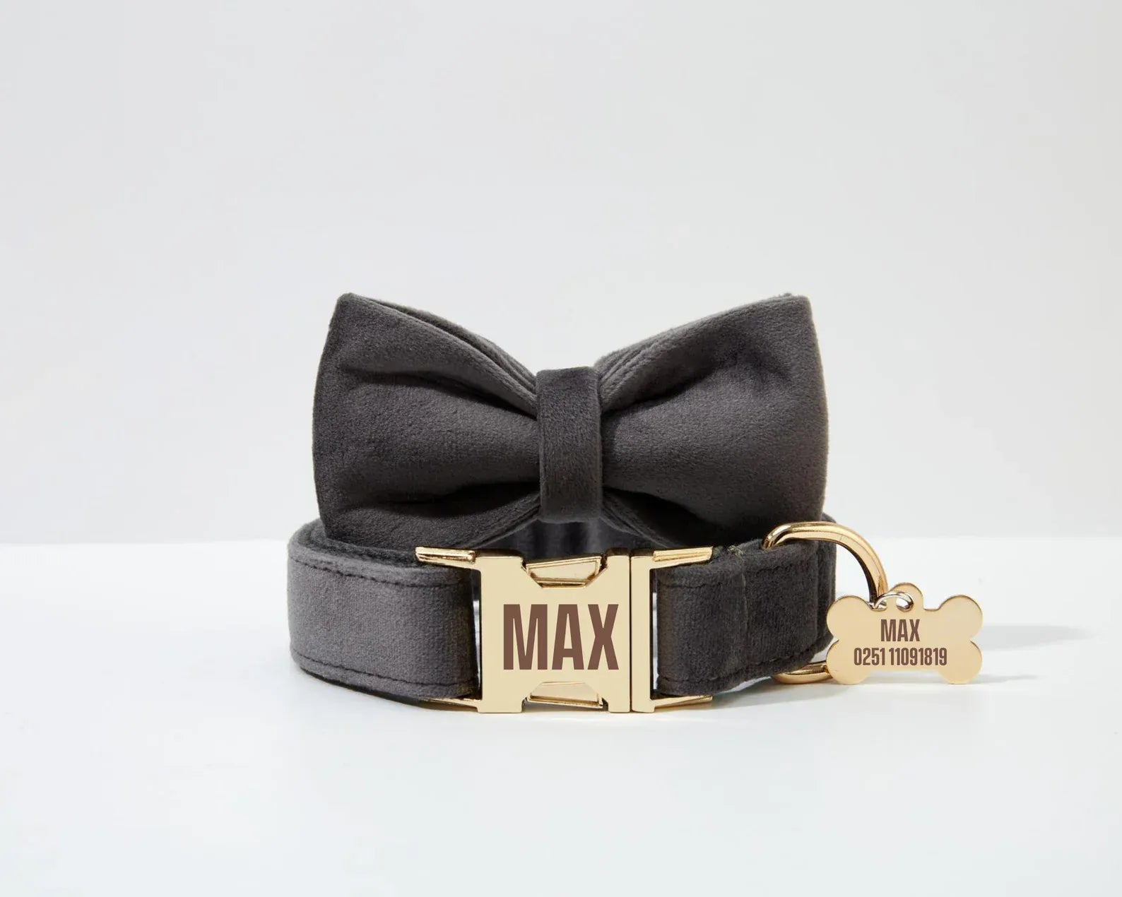 Personalized Dark Grey Velvet Classic Set