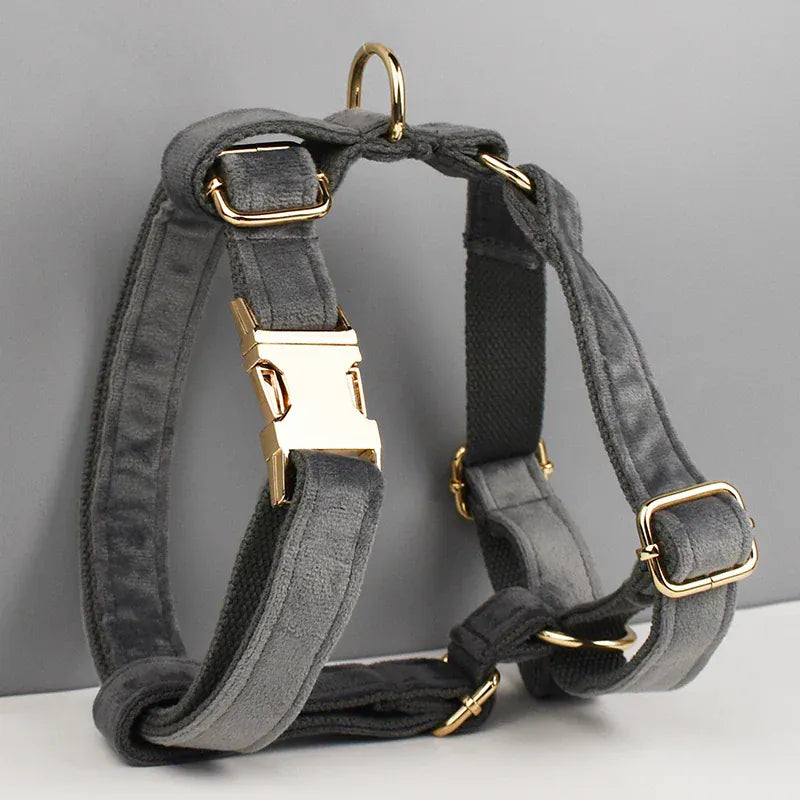 Personalized Dark Grey Velvet Classic Set
