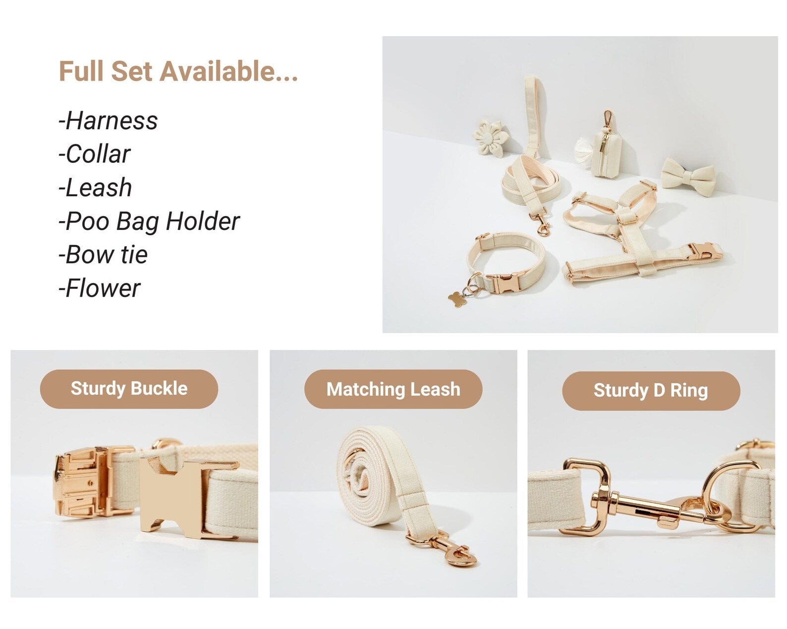Personalized Milky White Velvet Classic Set