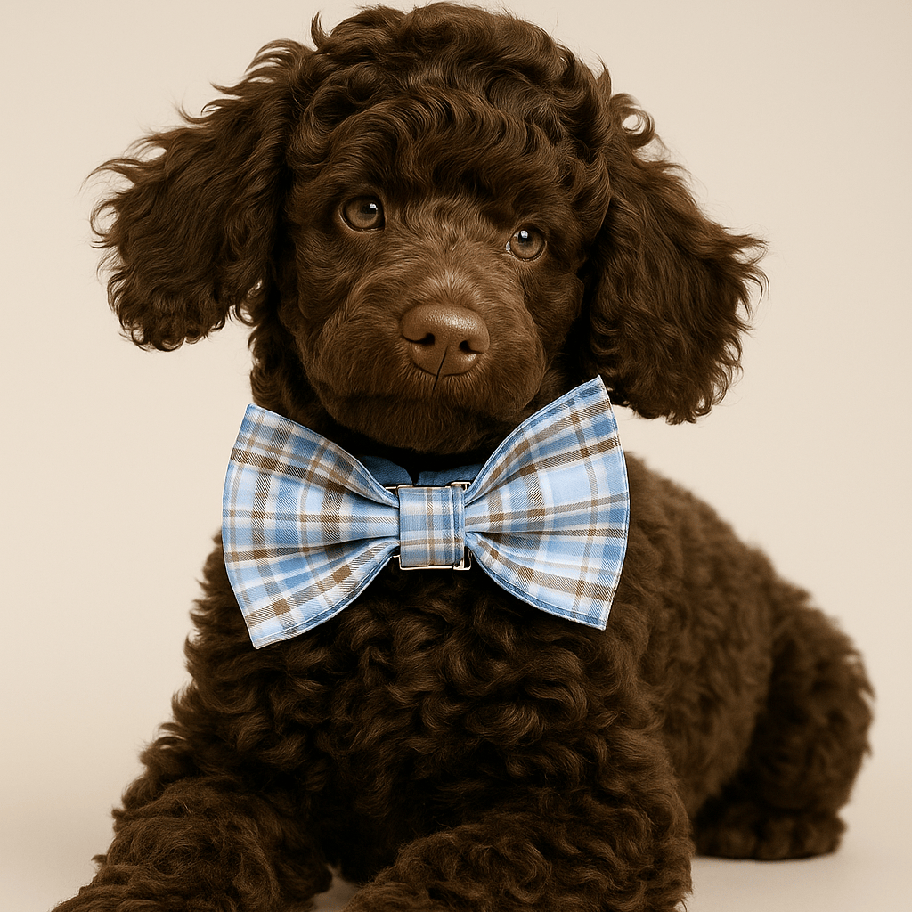 Dog Collar Leash Harness Set, Blue Plaid