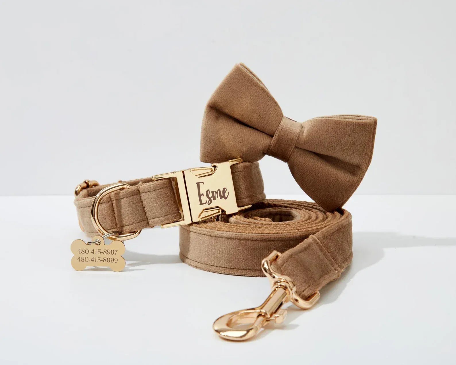 Personalized Shallow Khaki Velvet Classic Set
