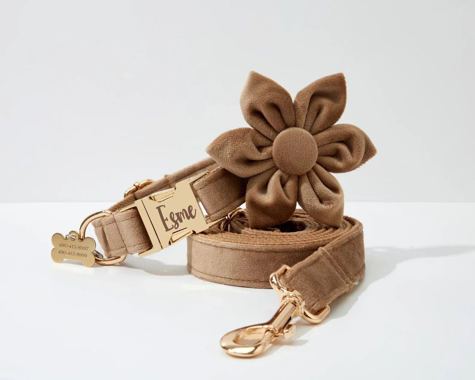 Personalized Shallow Khaki Velvet Classic Set
