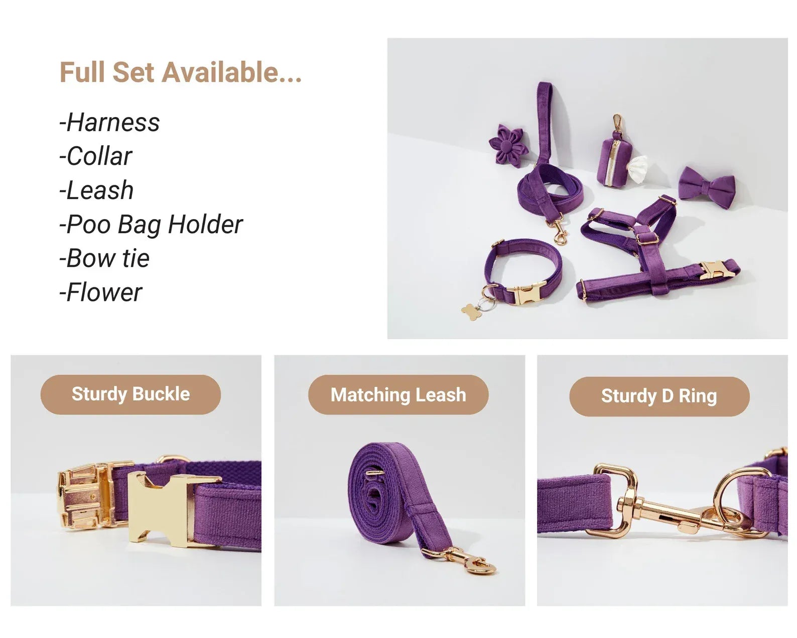 Personalized Velvet Purple Classic Set