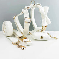 Personalized White Leather Classic Set