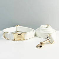 Personalized White Leather Classic Set