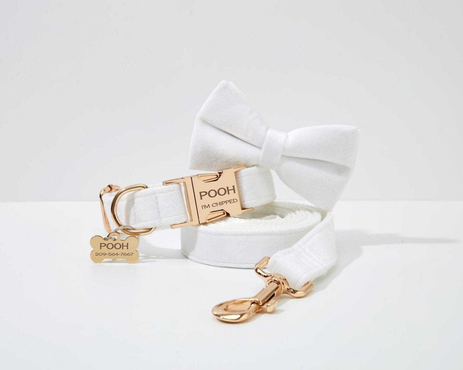 Personalized White Wedding Velvet Classic Set