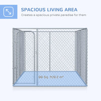 99 Sq. Ft. Dog Playpen Outdoor with Galvanized Steel Frame, for Small and Medium Dogs, 13.1' x 7.5' x 6'