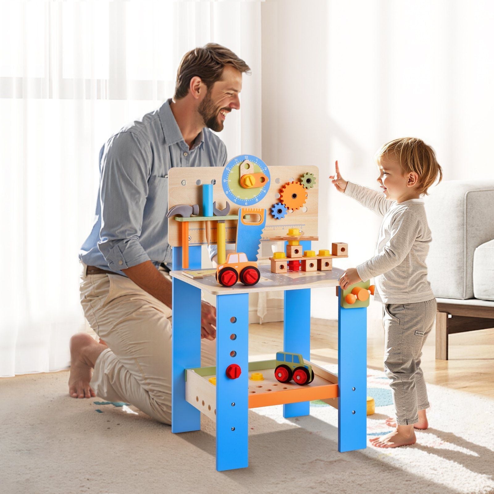 Wooden Tool Bench for Kids 3 Years+ Toy Workbench Pretend Play Toy Kits - BIG FRENCHIES