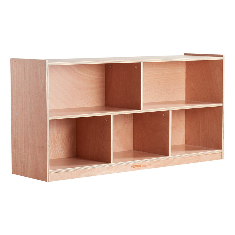 Cubby Toy Organizer Storage Cabinet, 5-Compartment Cubby Storage Shelf, 48''W Kids Toy Storage Cabinet 2-Shelf, Classroom Cubbies, Classroom Furniture for Home, Daycare and Preschool, Natural - BIG FRENCHIES