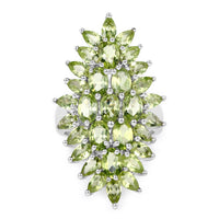 8.89 Carat Genuine Peridot .925 Sterling Silver Ring