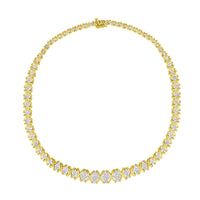 10K Yellow Gold 4 cttw Brilliant Round-Cut Diamond Graduating Riviera Statement Necklace (H-I Color, I2-I3 Clarity)