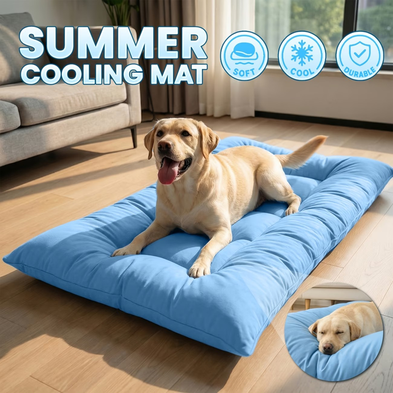 Extra-Large Summer Cooling Mat Dog Sofa Bed,Ultra-Soft, 8 Compartments, Extra-Large Plush Dog Sofa Bed,Super Soft, Thick