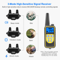 1Pc Dog Training Collar With Remote IP67 Waterproof Pet Trainer 300mAh Rechargeable 875 Yard Remote Control 4 Modes Adju