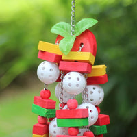 Bird Chewing Toy Large Medium Parrot Cage Bite Toys African Grey Macaws Cockatoos Eclectus Amazon (Apple-22Inch) - BIG FRENCHIES