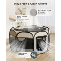 2-in-1 Pop Up Cat Playpen XLarge, Dog Puppy Pet Playpen, Indoor Outdoor Cats Enclosed, Cat Tent House Crate Cage, Portable & Foldable Playpen for Kittens(Connected or Separate)