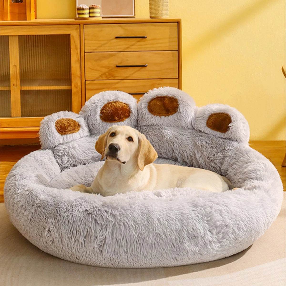 Big Paw Plush Pet Sofa Bed – Washable Dog & Cat Bed with Calming Raised Edges (Small to XL) - BIG FRENCHIES