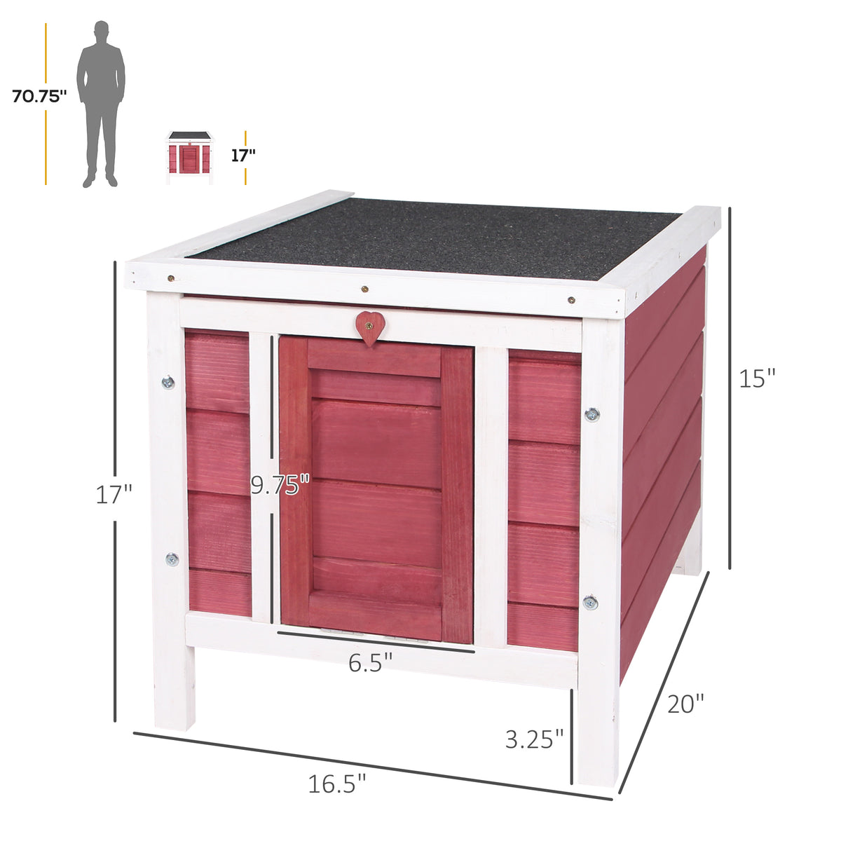 Small Wooden Rabbit Hutch Bunny Cage Guinea Pig Cage Duck House Dog House with Openable & Waterproof Roof, for Rabbits, 