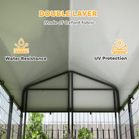Outdoor Dog Kennel with Roof, 6 x 4 x 6 Heavy Duty Welded Wire Dog Playpen Enclosure with Escape-proof Lock