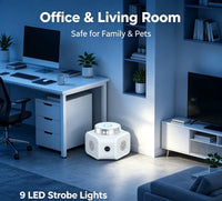 Indoor Ultrasonic Electronic Device, Dual Ultrasonic Speakers with 2235KHz & 25KHz Frequency, 4 Operation Modes, 9LED St