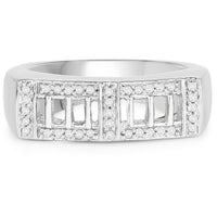14K Yellow Gold Plated 0.19 Carat Genuine White Diamond .925 Sterling Silver Ring