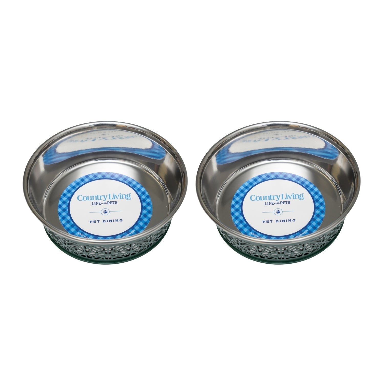 Country Living Set of 2 Stainless Steel Dog Bowls – Farmhouse Style, Ideal for Small to Medium Dogs - BIG FRENCHIES