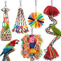 Bird Rope Perch Toy With Bell, Colorful Chew & Foraging Toy For Parrots
