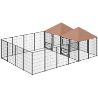 Large Outdoor Dog Kennel With 2 Rooms, Rotating & Adjustable Height Bowls, Multiple Packages Will Be Shipped Please Pay 