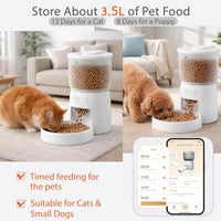 Waithem Wi-Fi Automatic Cat Feeder, Timed Dry Food Dispenser, App-Programmable Portion Control, Up To 10 Meals Per Day, 