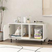 White Cat Litter Box Enclosure