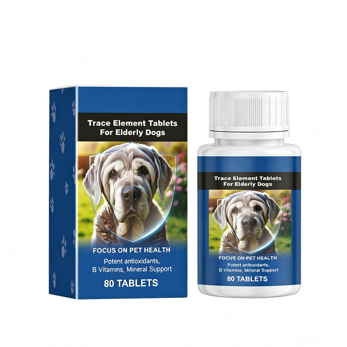 Trace Element Tablets For Senior Dogs Multimineral Supplement For Elderly Canines, Supports Bone Health, Skin Coat & Dig