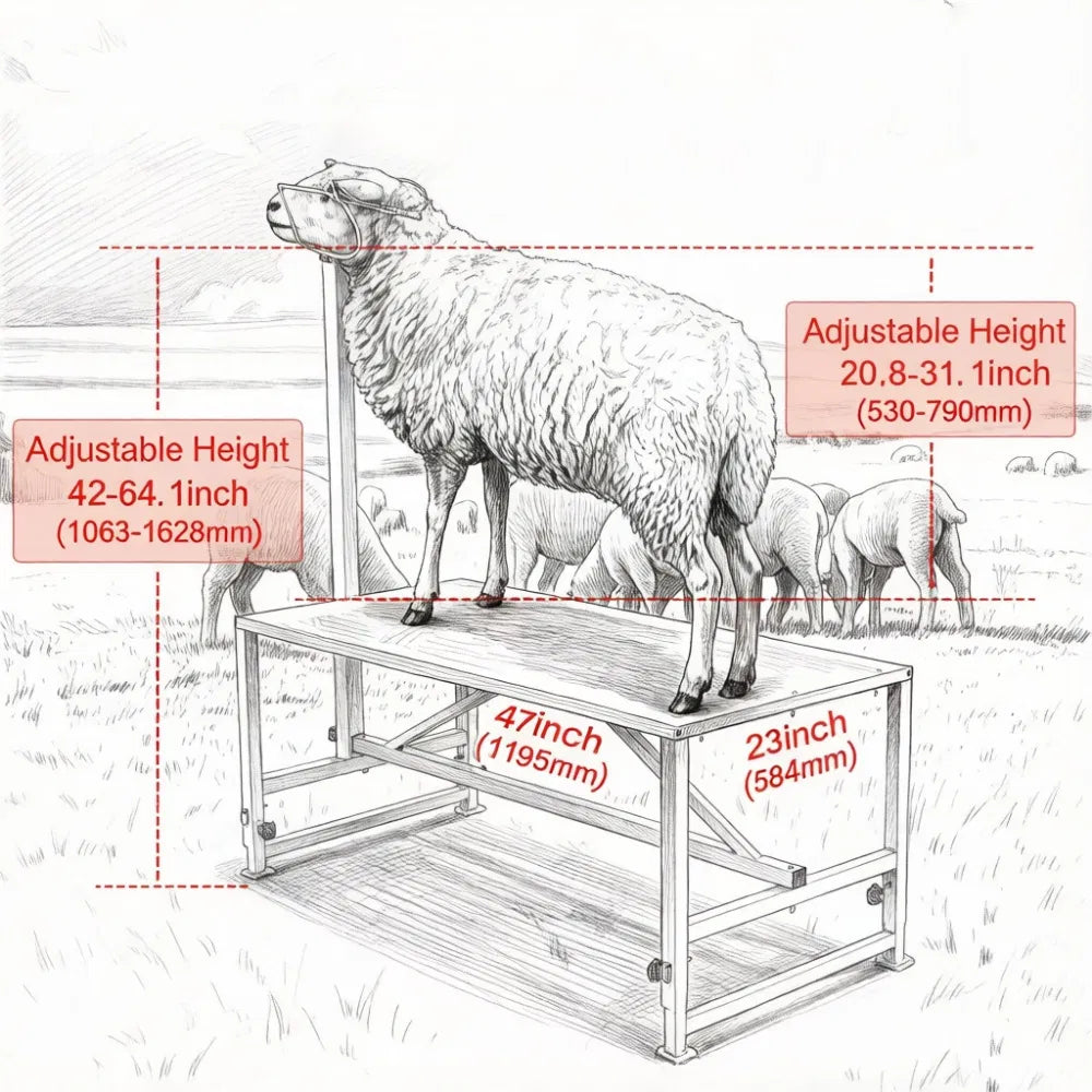 Livestock Stand with Adjustable Height and Metal
