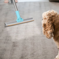 1Pc Pet Hair Removal Rake With 54.33in Adjustable Telescopic Rod Multi-Fabric Dog Cat Hair Scraper Lint Shaver For Carpe