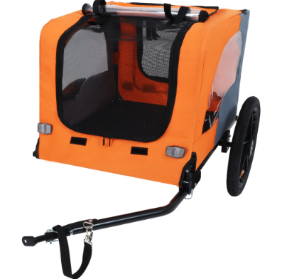 Utdoor Heavy Duty Collapsible Pet Bike Trailer With 16-Inch All Terrain Wheels & Universal Hitch Foldable Dog Cargo Carr