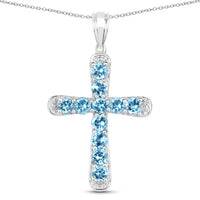 3.85 Carat Genuine Blue Topaz .925 Sterling Silver Pendant