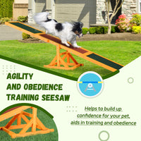 Wooden Dog Agility Seesaw for Balance Training and Exercise, Platform Equipment Run Game Toy, Weather Resistant Pet Supp
