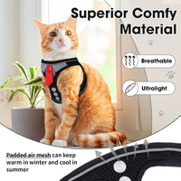 Escape Proof Cat Harness and Leash Set Reflective Adjustable Vest