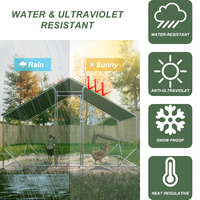 Large Metal Chicken Coop, Walk-in Chicken Run,Galvanized Wire Poultry Chicken Hen Pen Cage, Rabbits Duck Cages With Wate