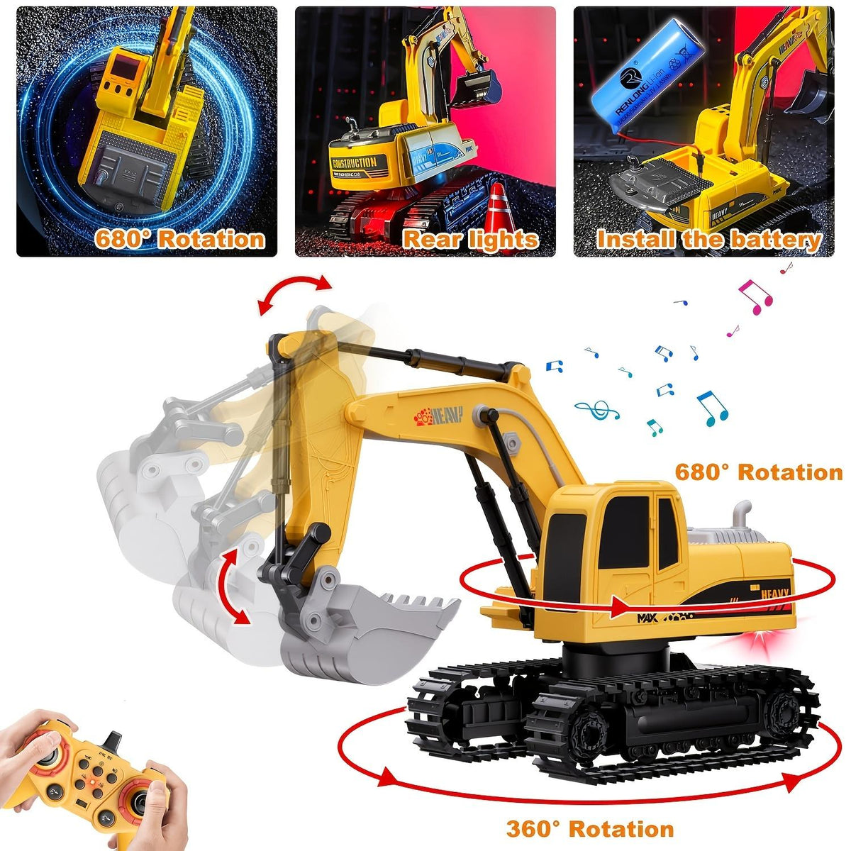 Remote Control Excavator Construction Vehicle Set Educational Construction Toy For Children