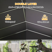 Heavy Duty Outdoor Dog Kennel with Waterproof Roof, Secure Latch, Chain Link Dog Run for Backyard, 19.7 x 19.7 x 8.9