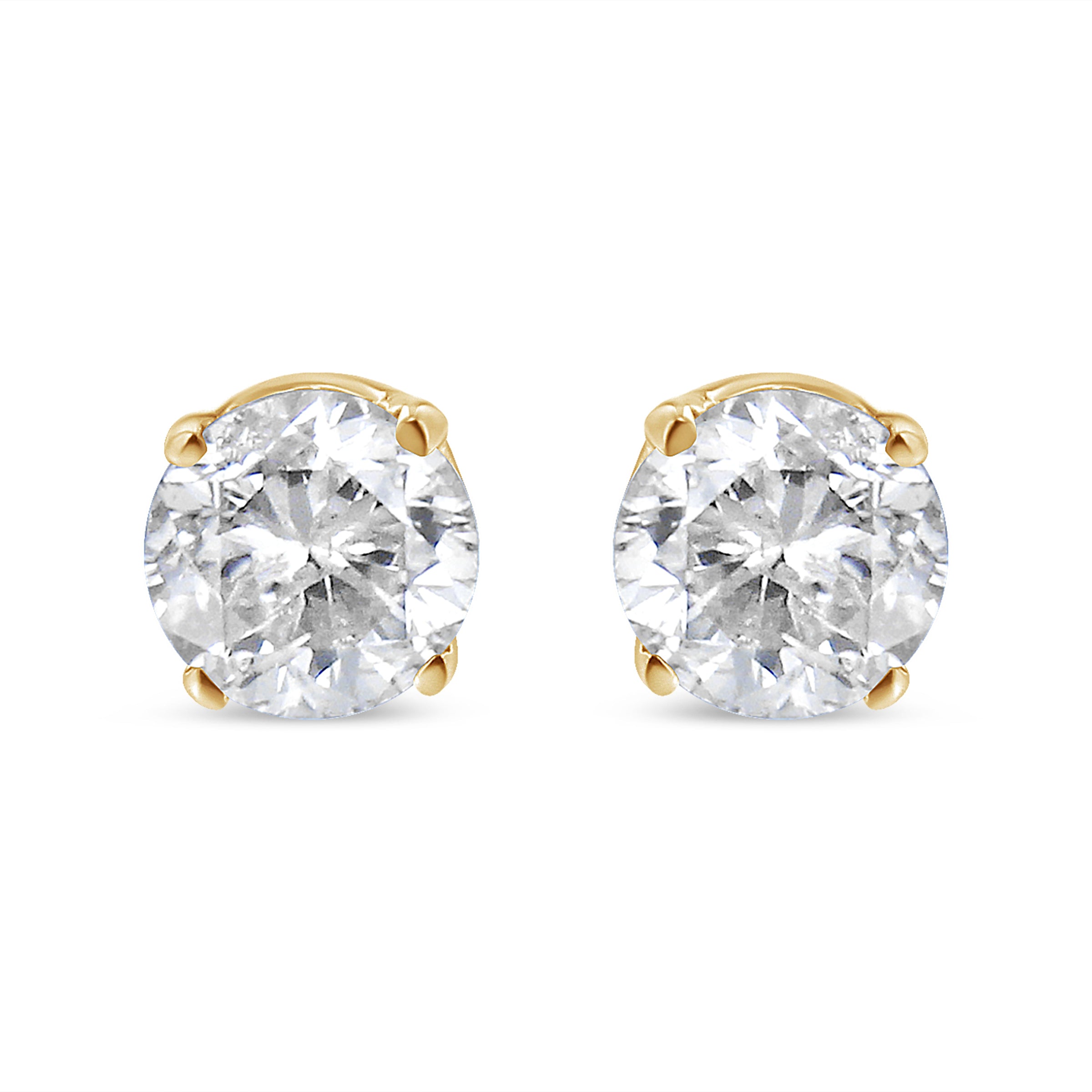 14K Yellow Gold 1/2 Cttw Round-Cut Diamond Solitaire Stud Earrings (O-P Color, SI2-I1 Clarity)