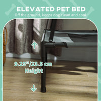 Elevated Dog Bed with Canopy, Portable Raised Dog Cot for XL Sized Dogs, Indoor & Outdoor, 48" x 36" x 43", Grey