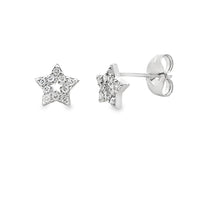 Natural .05ct Diamond Earrings 14KT White Gold