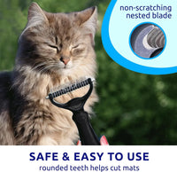 Black pet hair removal dog brush for hair removal - indoor cats use cat brush, long and short haired dogs use double-sid