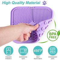 Lick Mat For Dogs Cats 2 Pack, Slow Feeder Licking Pad With Suction Cups For For Anxiety Relief And Boredom Reducer, Per