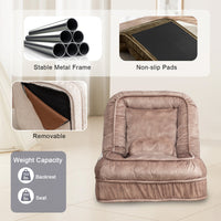 Upholstered Human Dog Bed for Adult & Pets,with 5 Adjustable Position &Massage Pillow, Bean Bag floor sofa with 2 Soft P