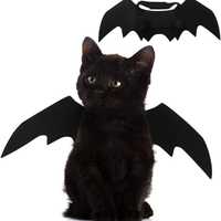 Pet Cat Bat Wings For Halloween Party Decoration, Puppy Collar Leads Cosplay Bat Costume,Cute Puppy Cat Dress Up Accesso