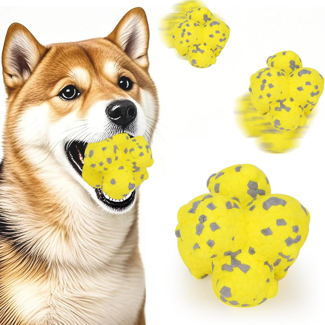 Dog Spike Ball Toy Tough ETPU Interactive Chew Ball For Aggressive Chewers Floating Fetch Ball Teeth Cleaning Puppy & Do