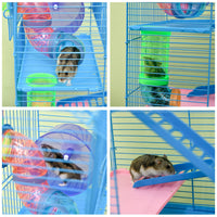 18.5" 5 Tier Hamster Cage with Tubes and Tunnels, Small Animal Cage, Rat Gerbil Cage with Water Bottle, Food Dish, Exerc